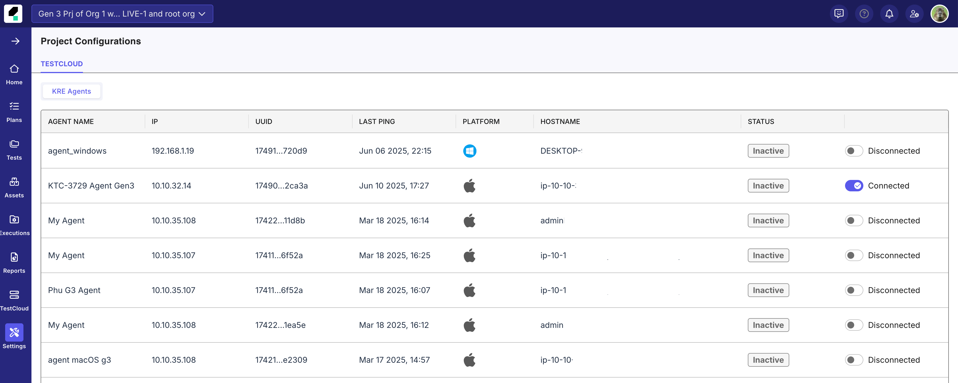 Configure KRE Agent in Project level